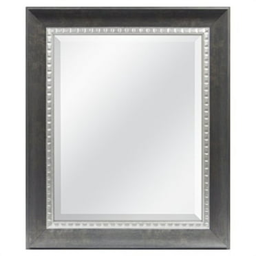 Silver MCS 24x36 Inch Sloped Mirror with Dental Molding Detail 29.5x41.5 Inch Overall Size 20565 